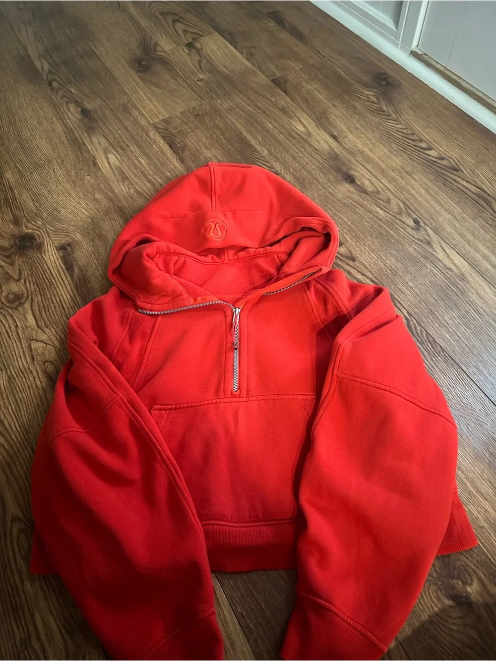 lululemon Red Half-Zip Hooded Pullover